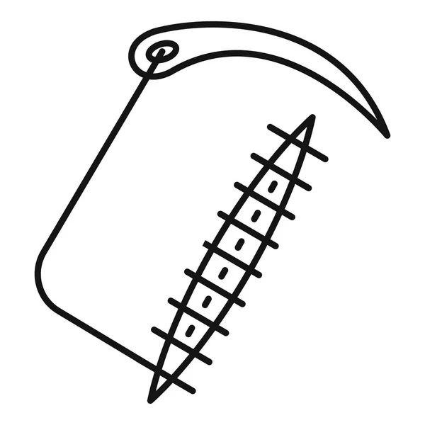 Значок закрытого шва, стиль контура — стоковый вектор