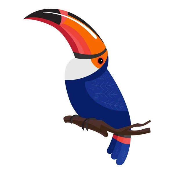 Icono de pájaro tucán, estilo de dibujos animados — Vector de stock