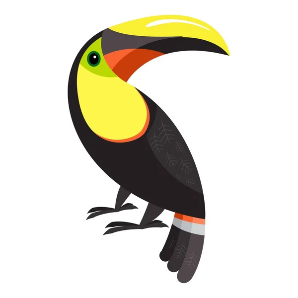 Icono de loro tucán, estilo de dibujos animados — Vector de stock