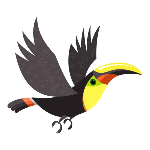 Flying Toucan ikon, tecknad stil — Stock vektor