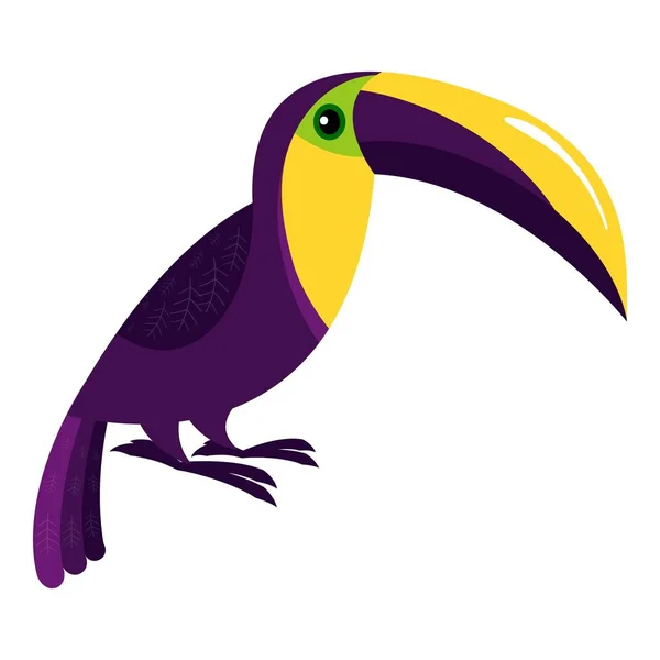 Pluma icono de tucán, estilo de dibujos animados — Vector de stock