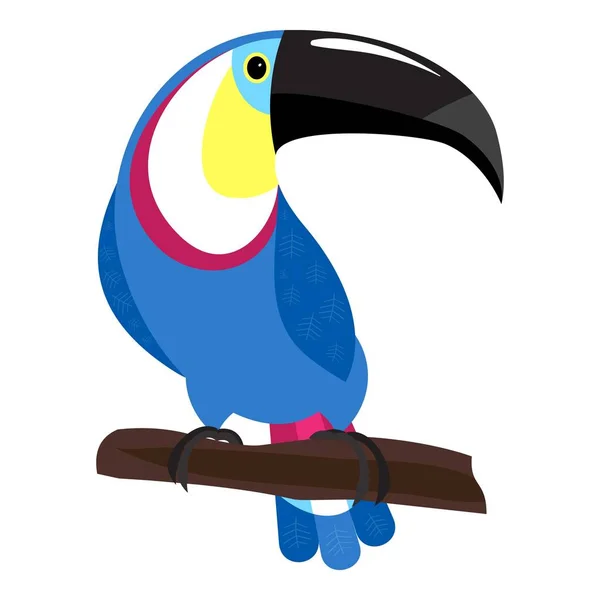 Krásná Toucan ikona, kreslený styl — Stockový vektor