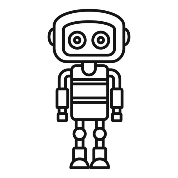 Интеллектуальная иконка робота, стиль контура — стоковый вектор