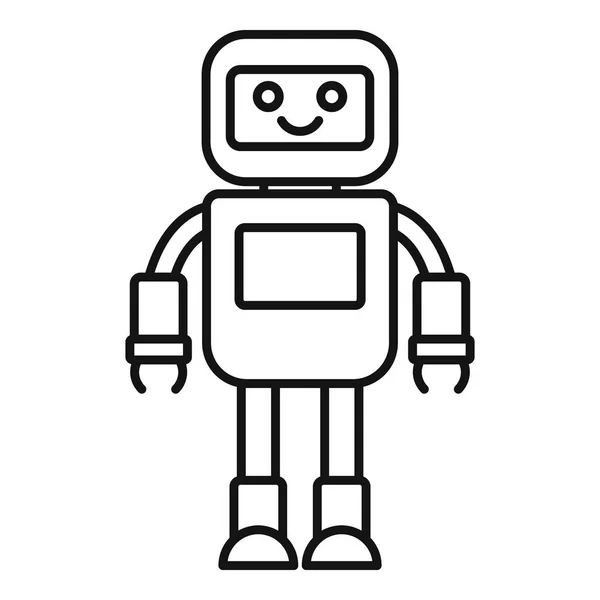 Cyber robot icon, outline style — Stock Vector