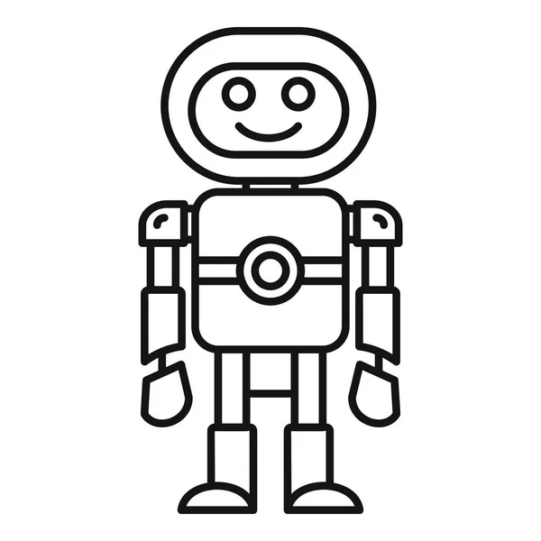 Humanoid machine icon, outline style — Stock Vector