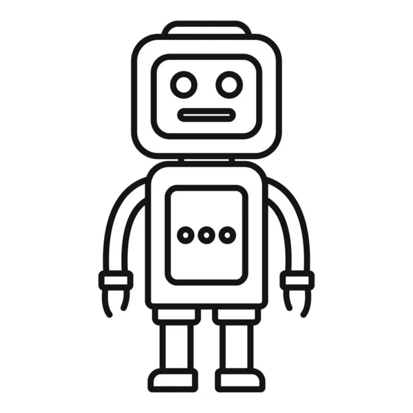 Electronic robot icon, outline style — Stock Vector