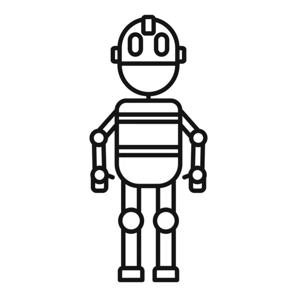 Alien robot icon, outline style — Stock Vector