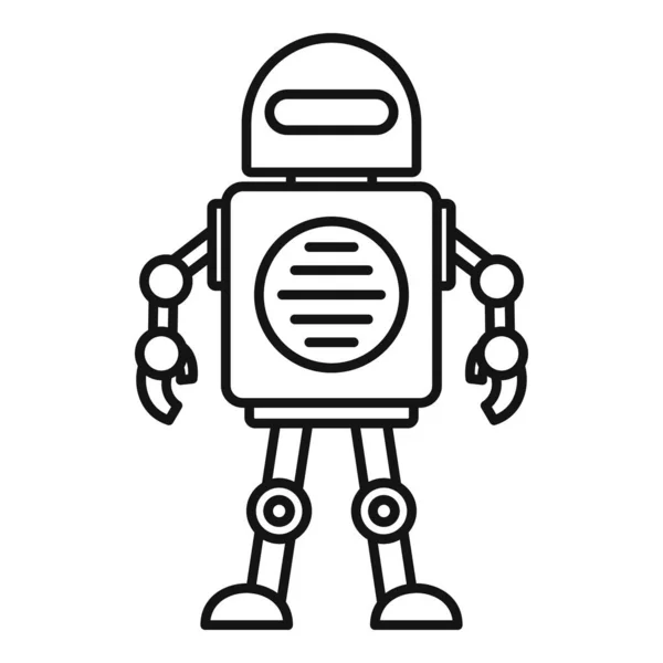 Speelgoed robot pictogram, stijl van de omtrek — Stockvector