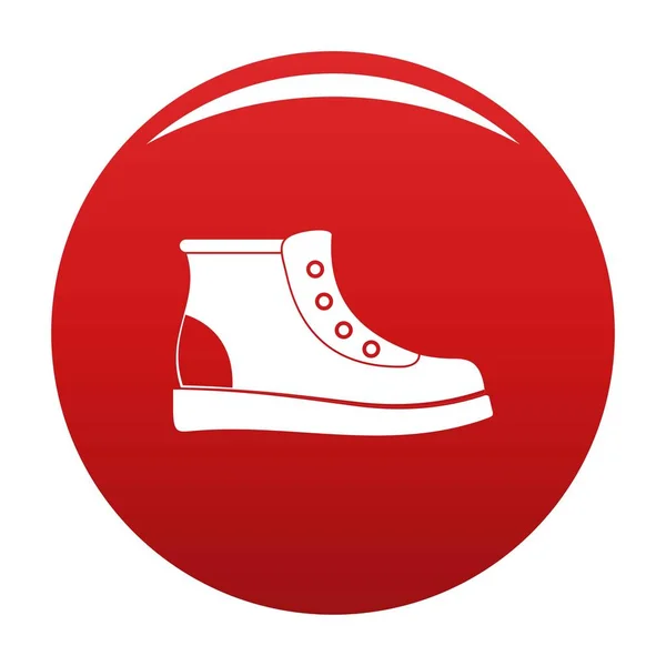 Hiking boots icon vector red — Stock Vector