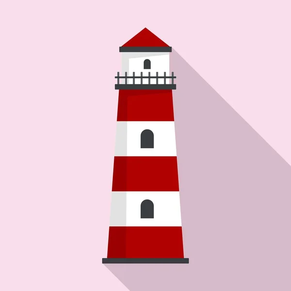 Lighthouse icon, flat style — Stock Vector