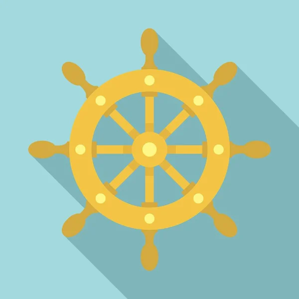 Icona ruota della nave, stile piatto — Vettoriale Stock