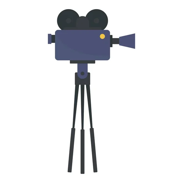 Video camera film production icon, flat style — Stock Vector