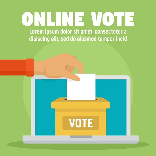 オンライン投票ボックスコンセプトバナー、フラットスタイル — ストックベクタ