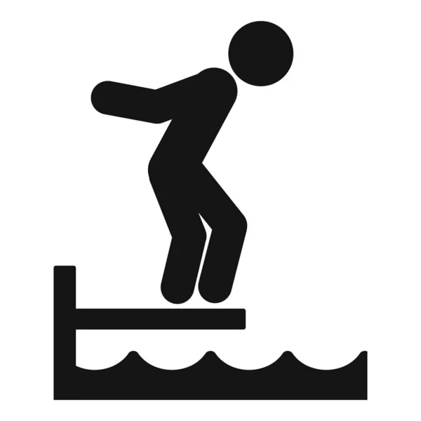 Hombre en el icono del trampolín, estilo simple — Vector de stock