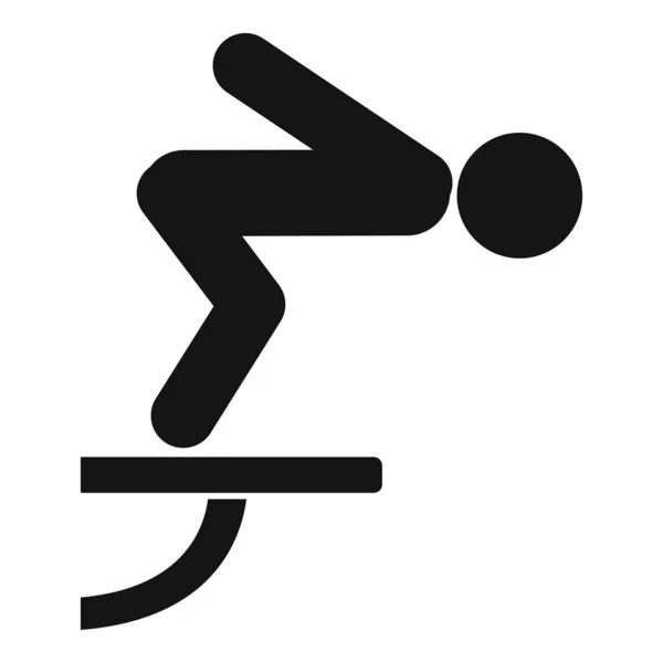 Mann Sprungbrett Pool-Symbol, einfachen Stil — Stockvektor