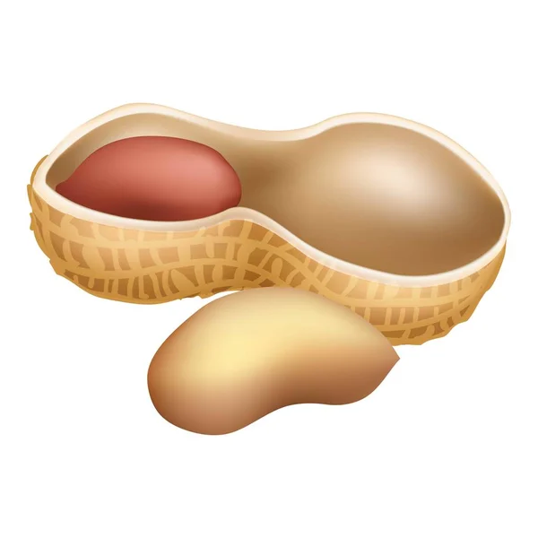 Половина арахісу значок, мультиплікаційний стиль — стоковий вектор