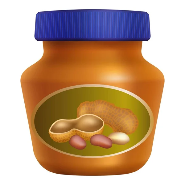 Ícone de manteiga de amendoim, estilo cartoon — Vetor de Stock