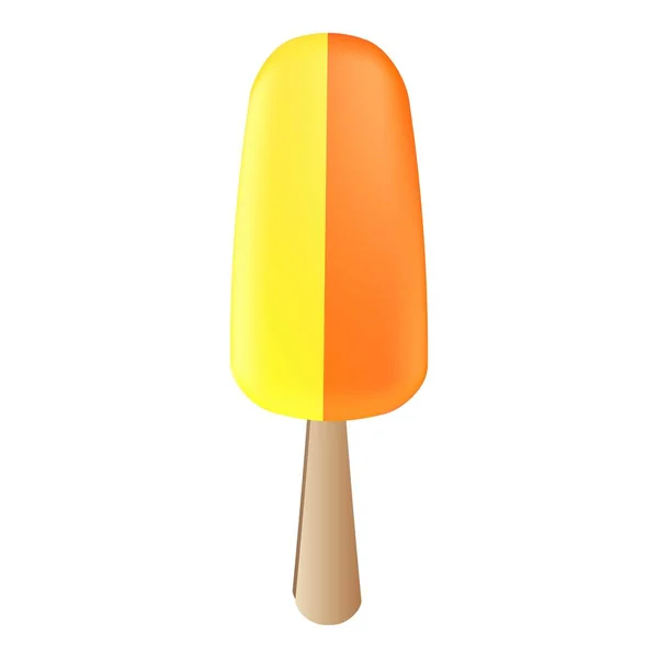 Icône popsicle rouge jaune, style dessin animé — Image vectorielle