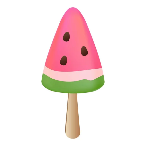 Wassermelone Eis am Stiel, Cartoon-Stil — Stockvektor
