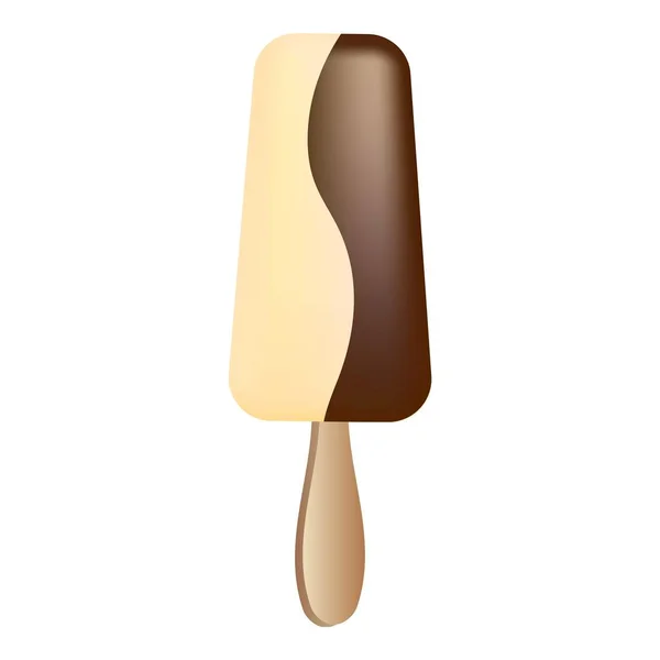 Mjölkchoklad Wave Popsicle ikon, tecknad stil — Stock vektor