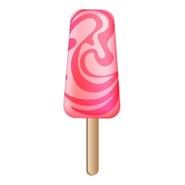 Popsicle rose bouclé icône, style dessin animé — Image vectorielle