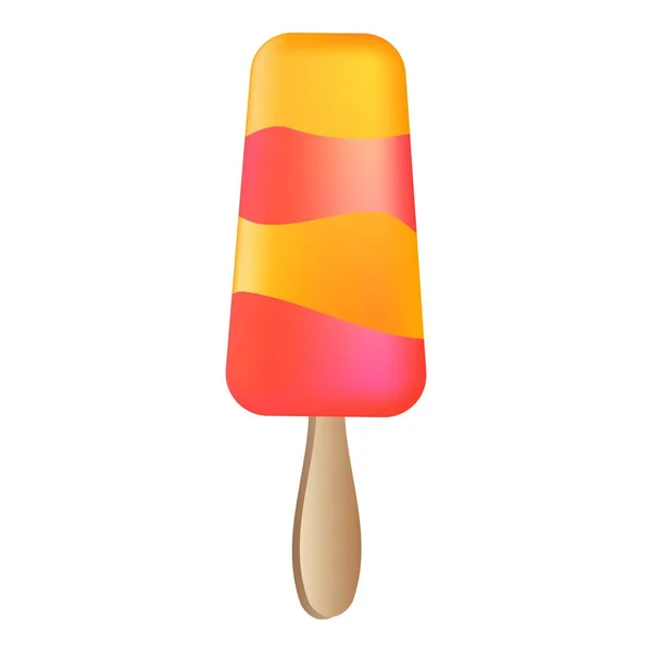 Oranje rode popsicle pictogram, cartoon stijl — Stockvector