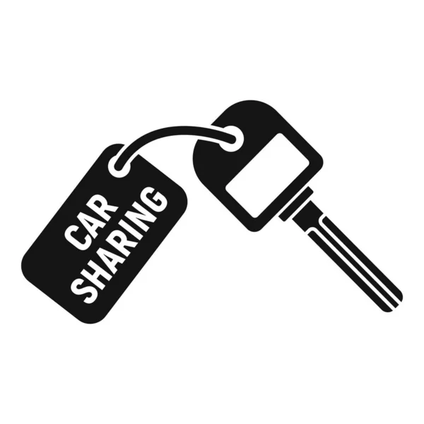 Carsharing-Schlüsselsymbol, einfacher Stil — Stockvektor