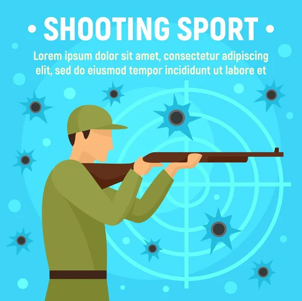 Shooting sport man concept banner, flat style