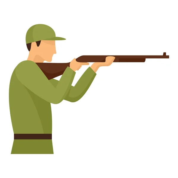 Armia shooter ikona, płaski styl — Wektor stockowy