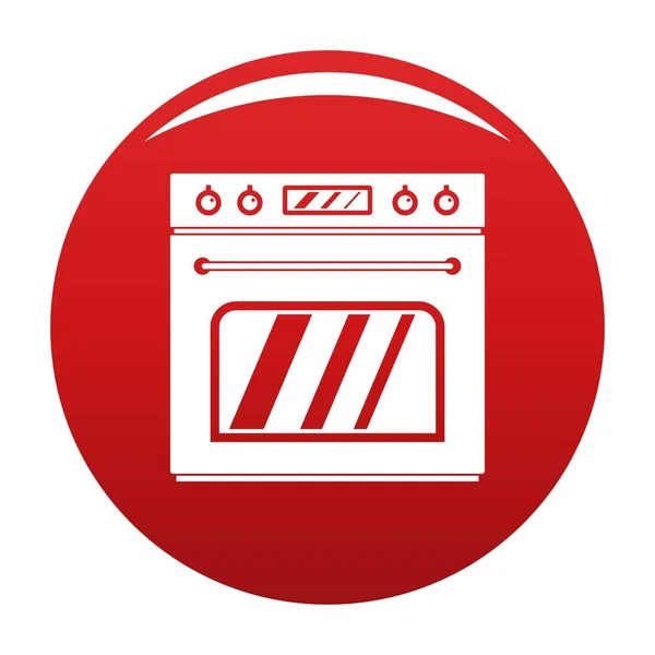 Big gas oven icon vector red — Stock Vector