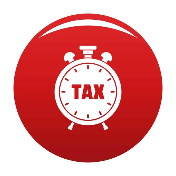 Tiempo icono de impuesto vector rojo — Archivo Imágenes Vectoriales