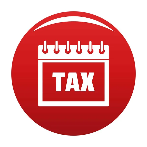 Calendário de imposto ícone vetor vermelho —  Vetores de Stock