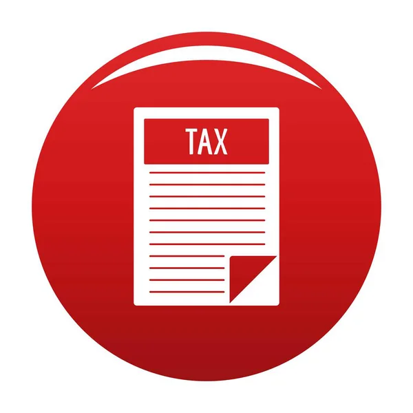 Icono hoja de impuestos rojo vector — Archivo Imágenes Vectoriales