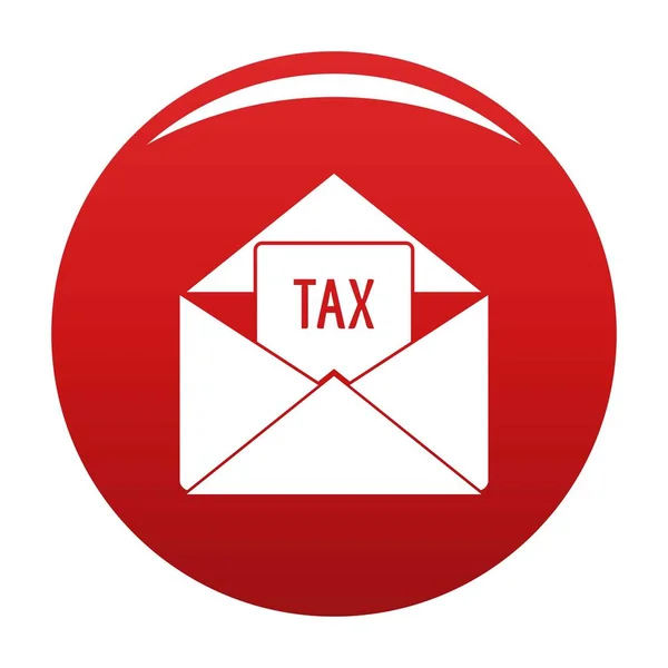 税メールアイコンベクトル赤 — ストックベクタ