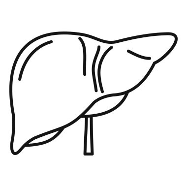 Human liver icon, outline style clipart