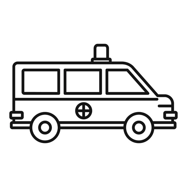Значок машины скорой помощи, стиль очертаний — стоковый вектор