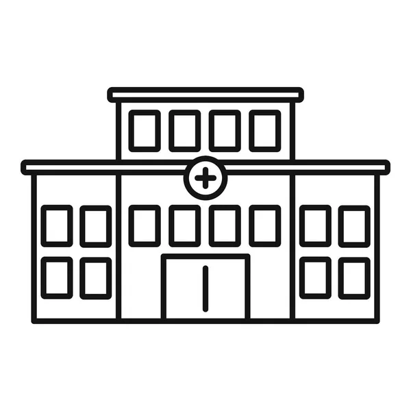 Icono del edificio del hospital, estilo del esquema — Vector de stock