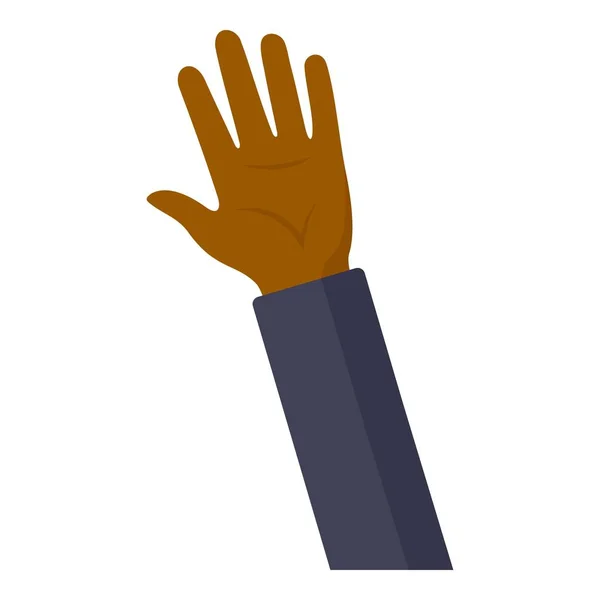 Afroamerikanische Männerhand-Ikone, flacher Stil — Stockvektor