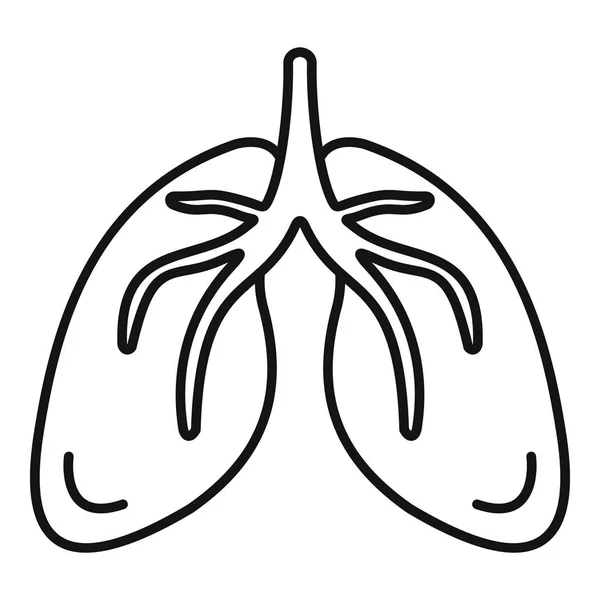Lungs icon, outline style — Stock Vector
