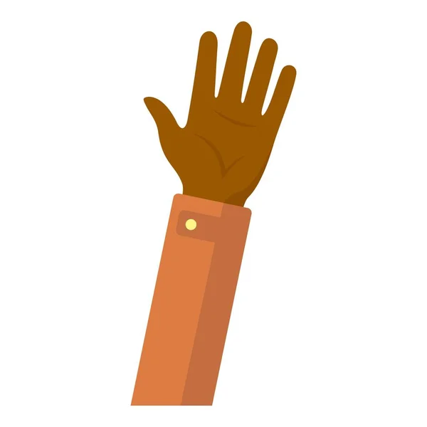 Afro american hand boy icon, flat style — Stock Vector