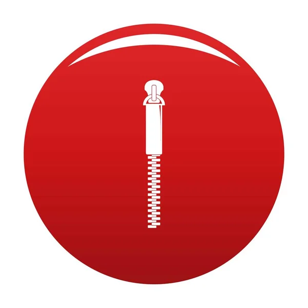 Dünne Reißverschluss Symbol Vektor rot — Stockvektor