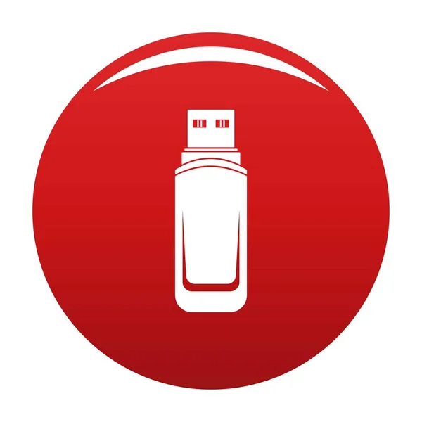 Mini icono de la unidad flash vector rojo — Vector de stock