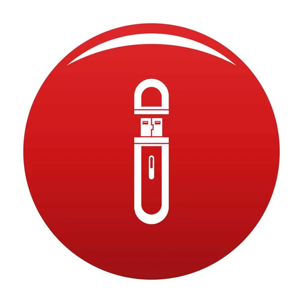 USB icono de la unidad flash vector rojo — Vector de stock