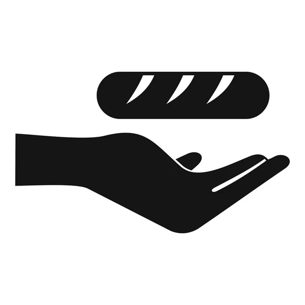 Tomar a mano donar icono de pan, estilo simple — Vector de stock