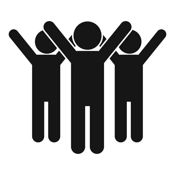 Icône de groupe bénévole, style simple — Image vectorielle