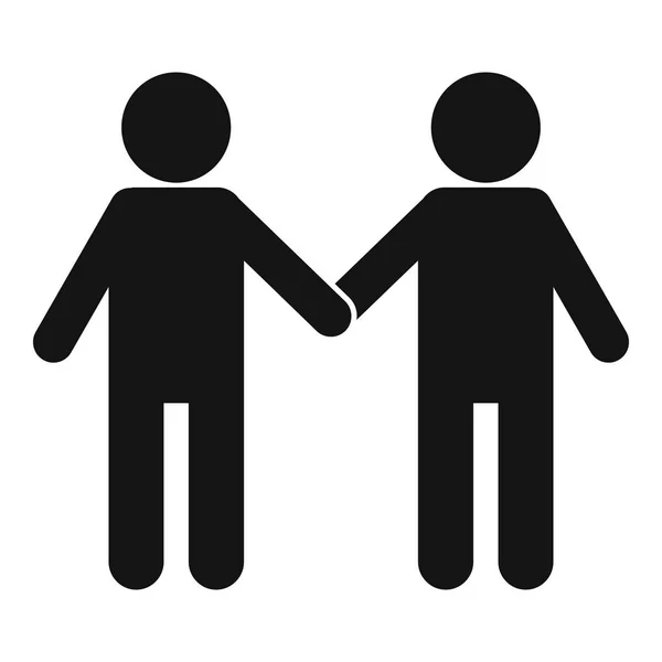 Icono de pareja de voluntarios, estilo simple — Vector de stock