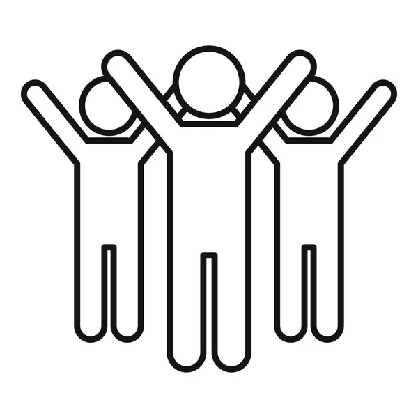 Volunteer group icon, outline style — Stock Vector