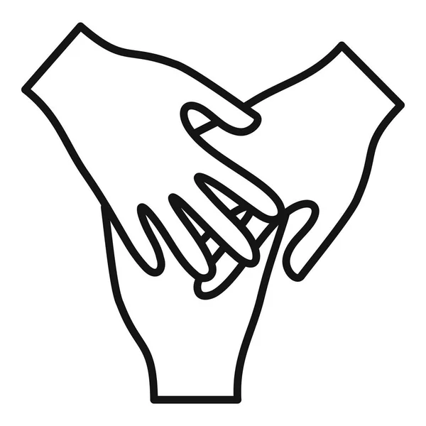 Ícone de mãos voluntárias, estilo esboço —  Vetores de Stock