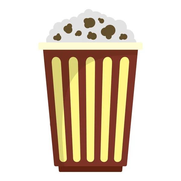 Full popcorn basket ikon, platt stil — Stock vektor