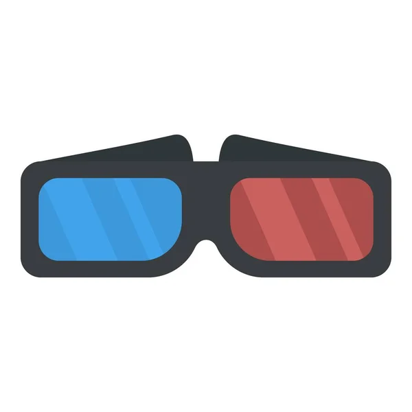 Icono de gafas de cine 3d, estilo plano — Archivo Imágenes Vectoriales